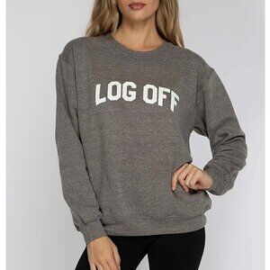 NWT Sub_Urban Riot Log Off Classic Crewneck Pullover Sweatshirt Gray New Small